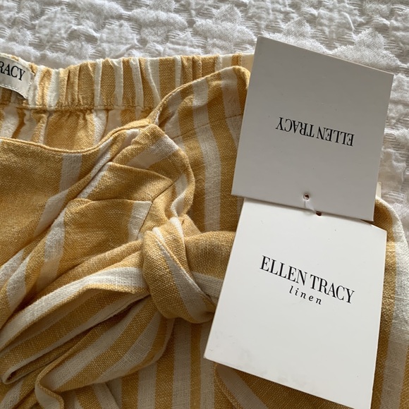 Ellen Tracy Marigold wrap skirt NWT size Large linen - Picture 8 of 10